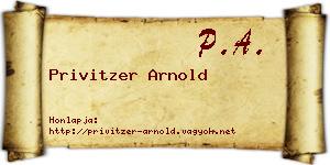 Privitzer Arnold névjegykártya